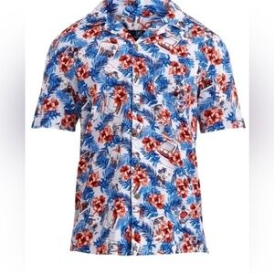 4PC Bundle George Blue and Red Floral Men's Shirt Size XL